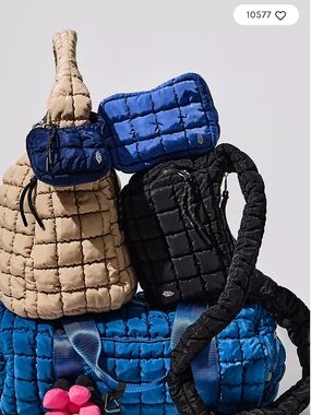 Free People Movement Quilted Baby Carryall Sling Crossbody Bag Black